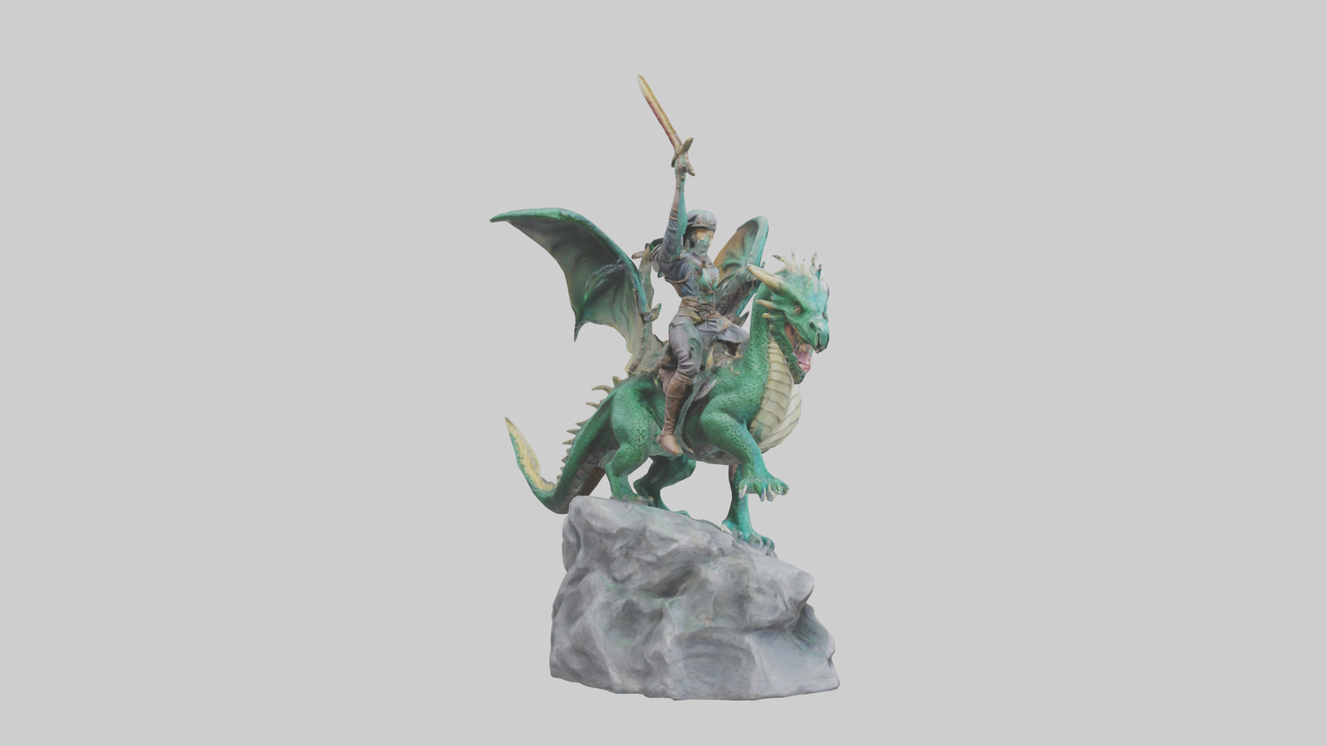 Dragon Rider statue model Low-poly 3D model_9