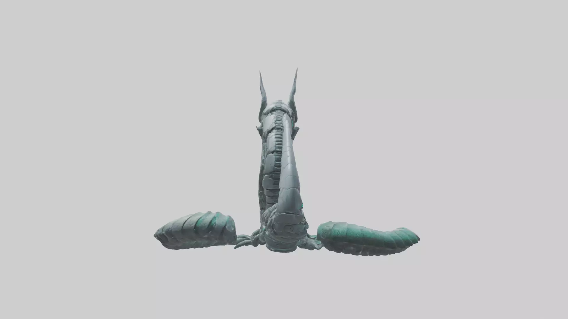 Cybernetic Serpent statue model Low-poly 3D model_0