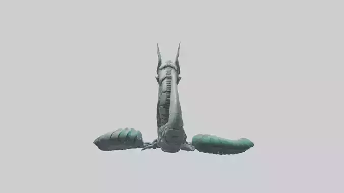 Cybernetic Serpent statue model Low-poly 3D model