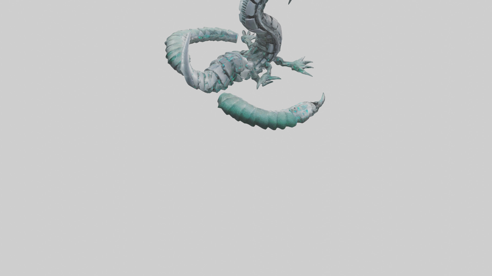 Cybernetic Serpent statue model Low-poly 3D model_4