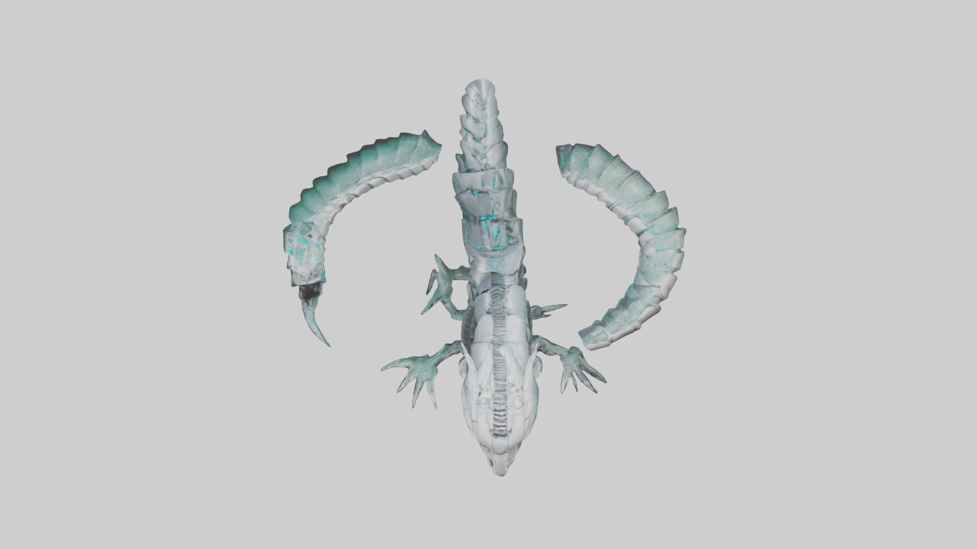 Cybernetic Serpent statue model Low-poly 3D model_14