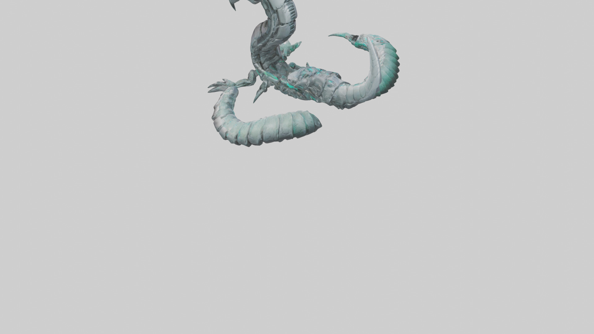 Cybernetic Serpent statue model Low-poly 3D model_3