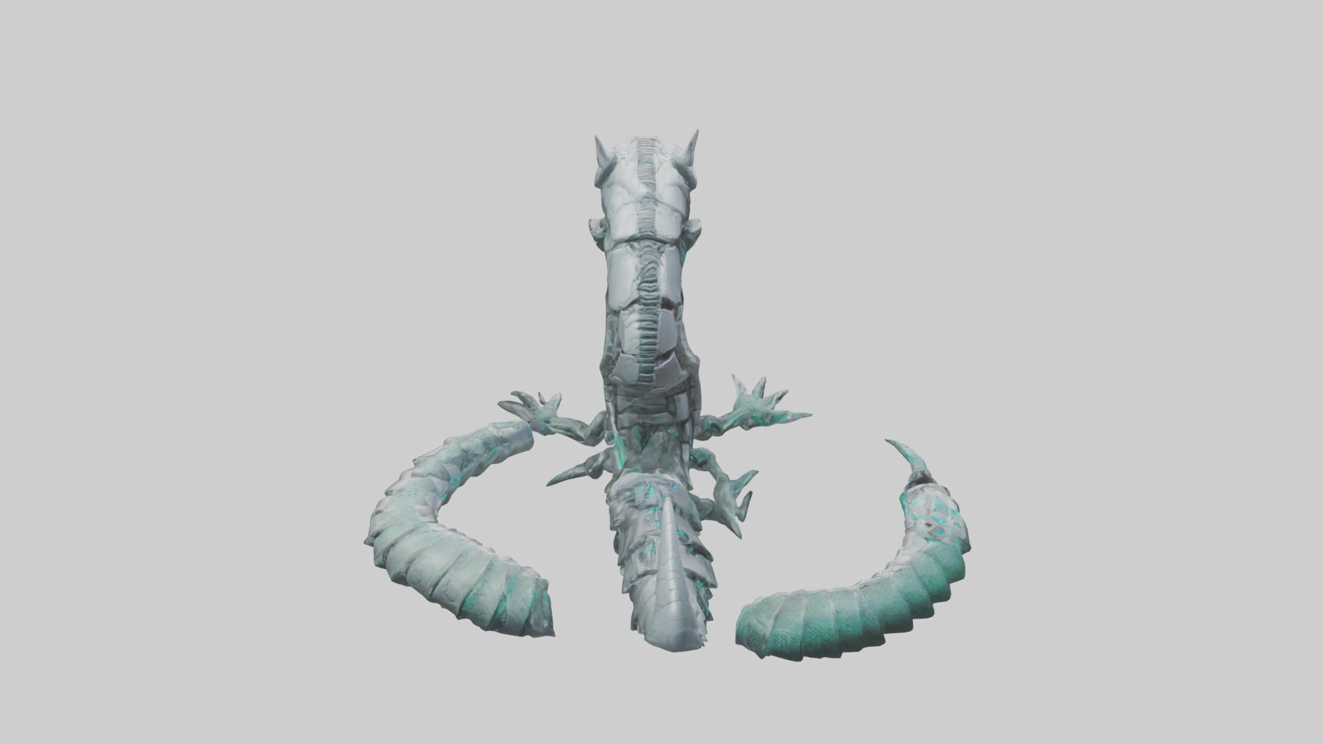 Cybernetic Serpent statue model Low-poly 3D model_15