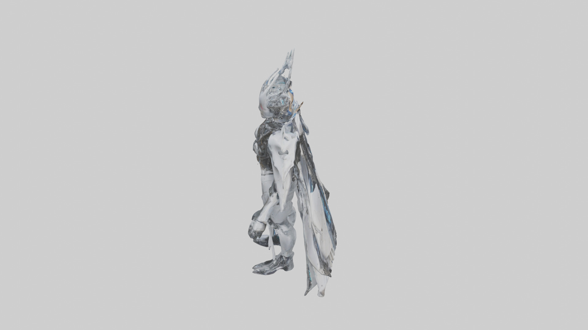 Cybernetic Queen statue model Low-poly 3D model_18