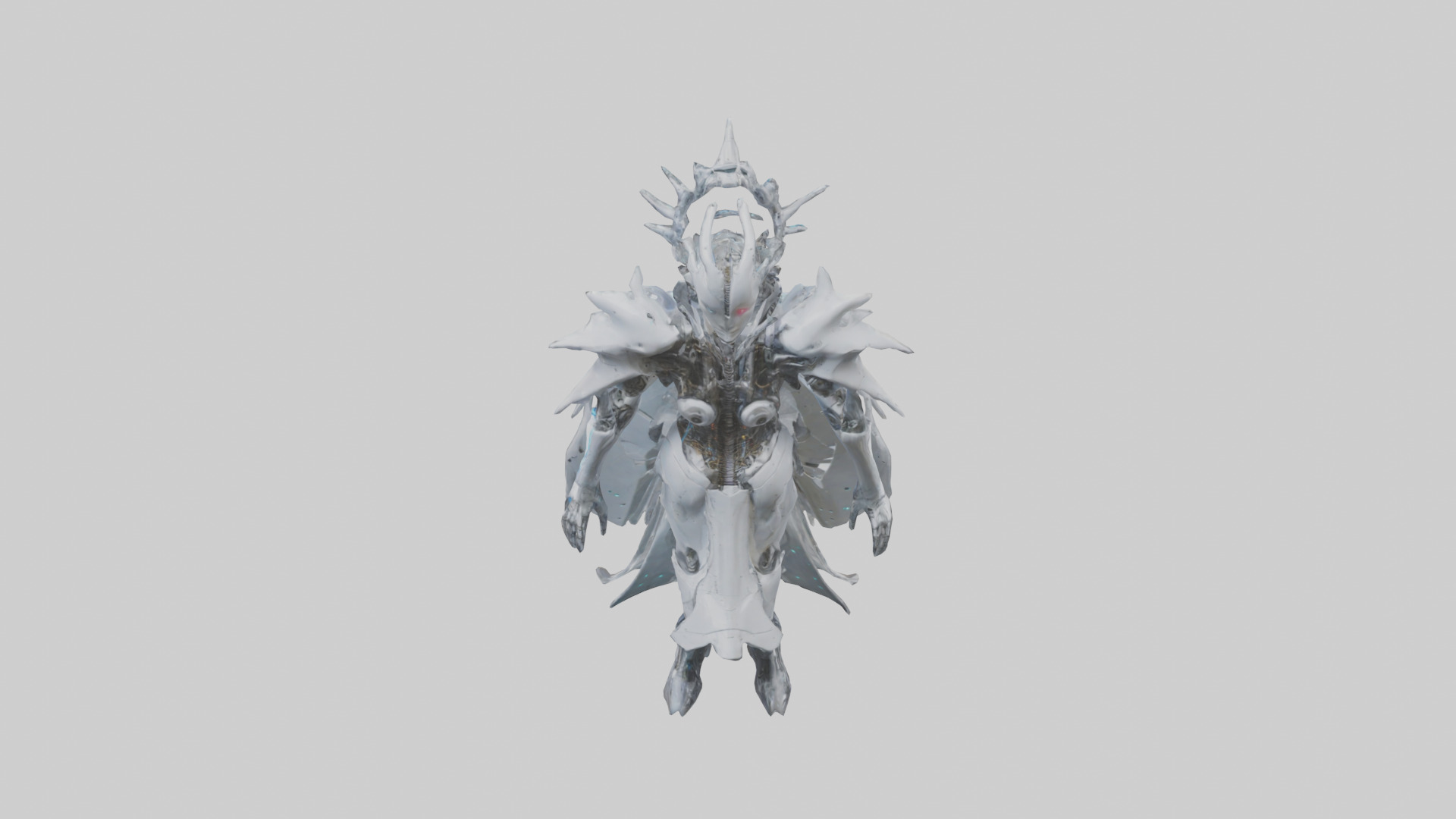 Cybernetic Queen statue model Low-poly 3D model_15