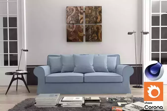 Living Room 02 - Corona - C4D