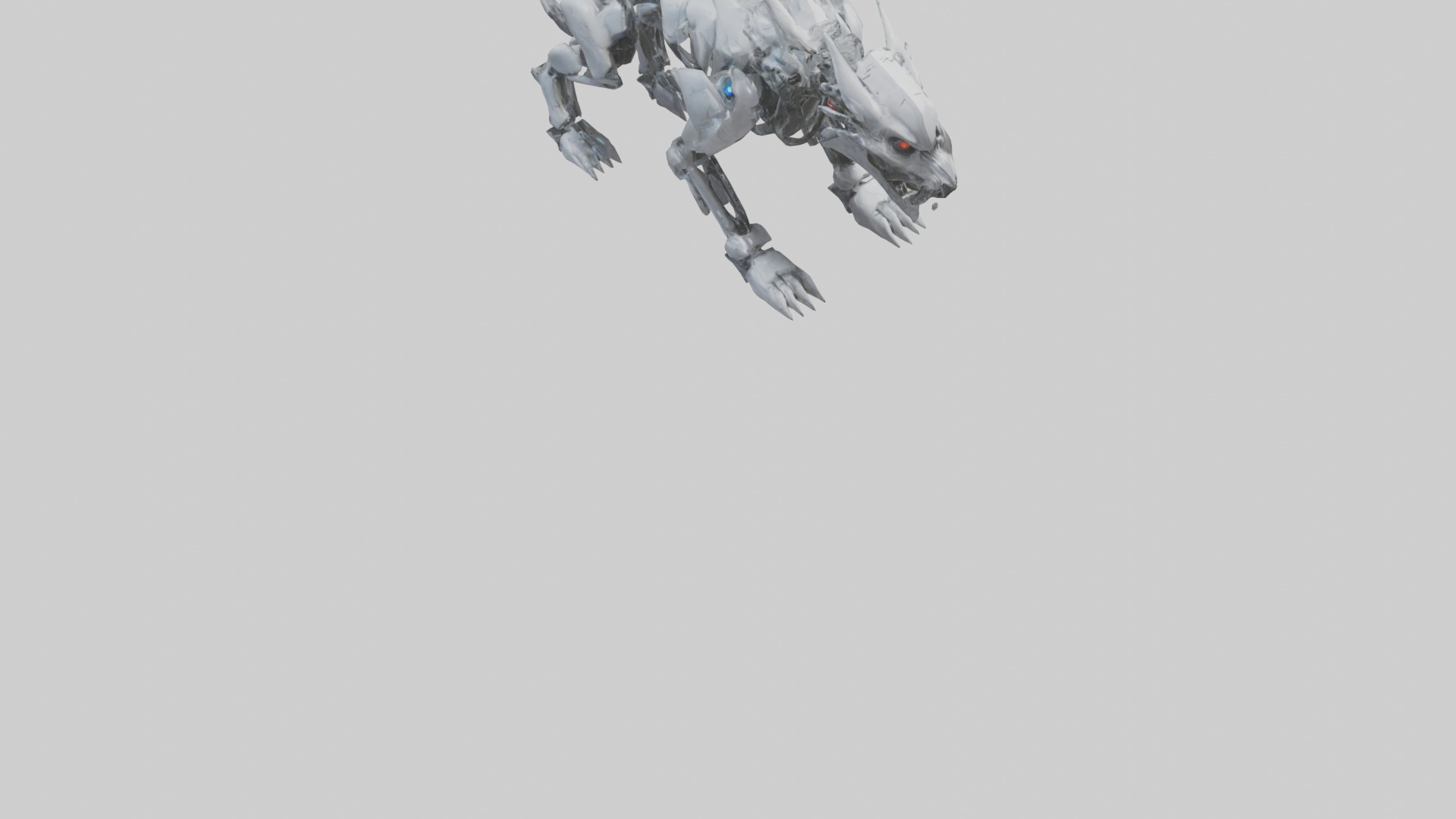 Cybernetic Beast statue model Low-poly 3D model_6