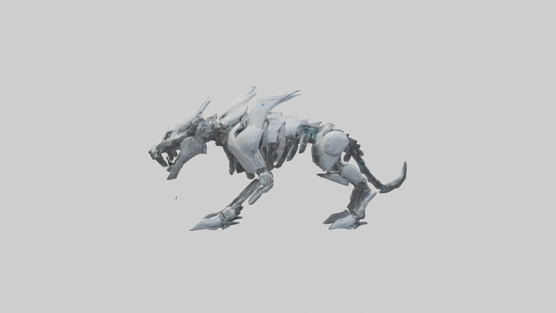 Cybernetic Beast statue model Low-poly 3D model_12