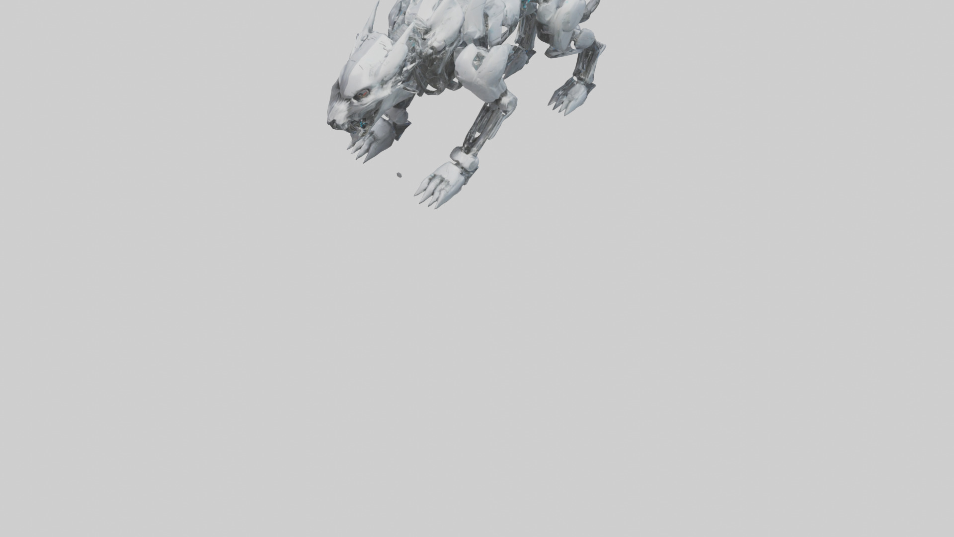 Cybernetic Beast statue model Low-poly 3D model_5