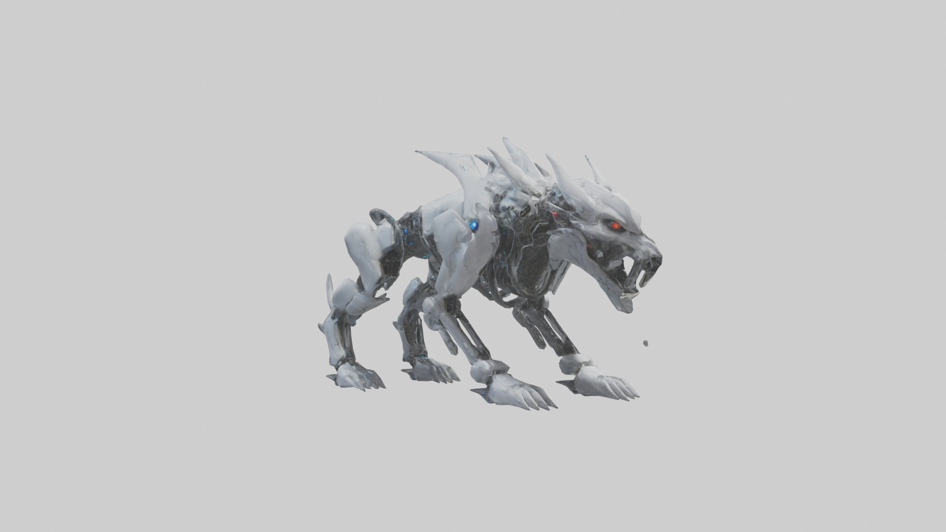 Cybernetic Beast statue model Low-poly 3D model_11