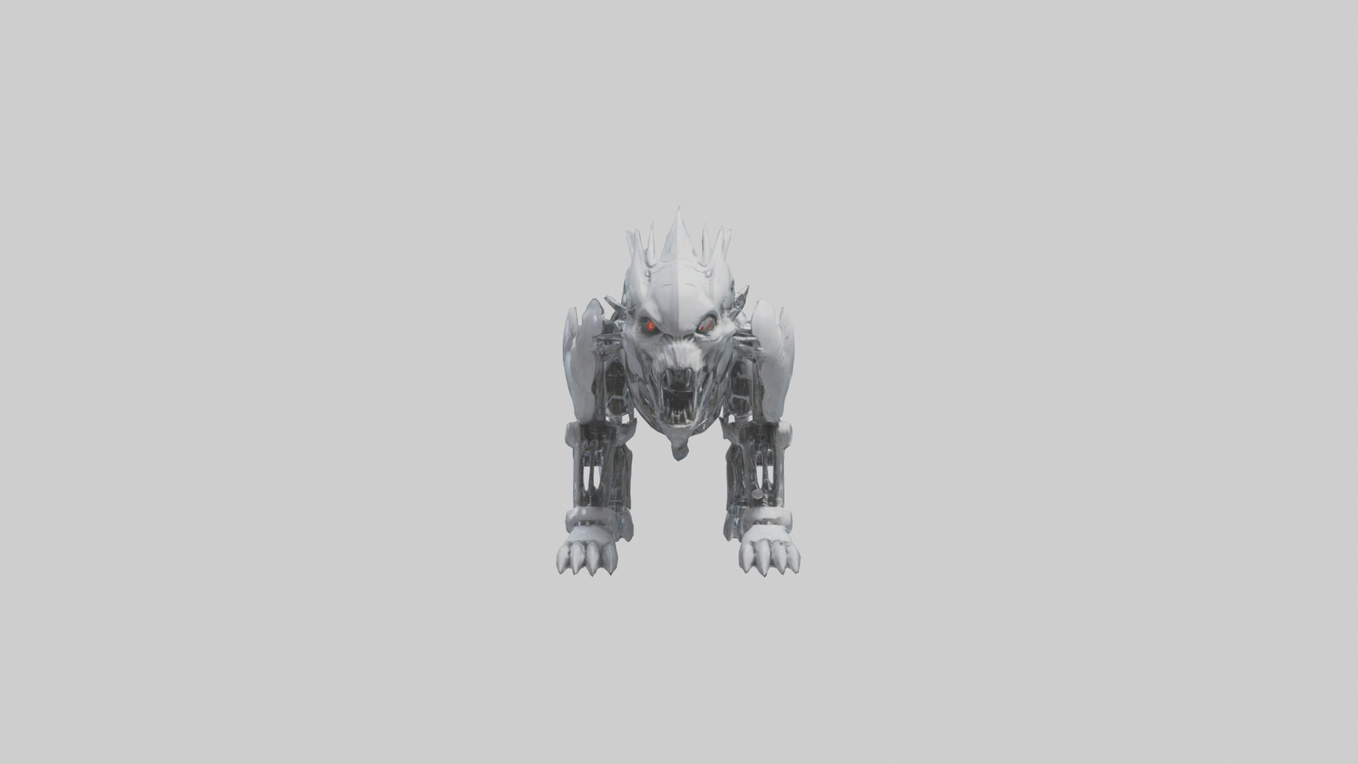 Cybernetic Beast statue model Low-poly 3D model_9