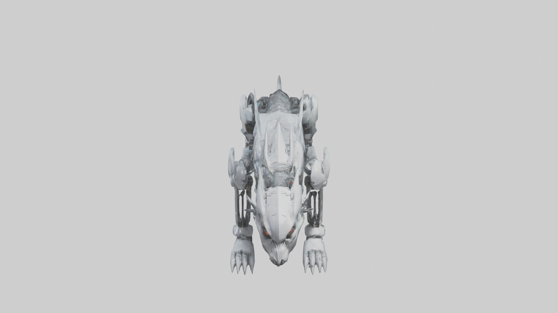 Cybernetic Beast statue model Low-poly 3D model_16