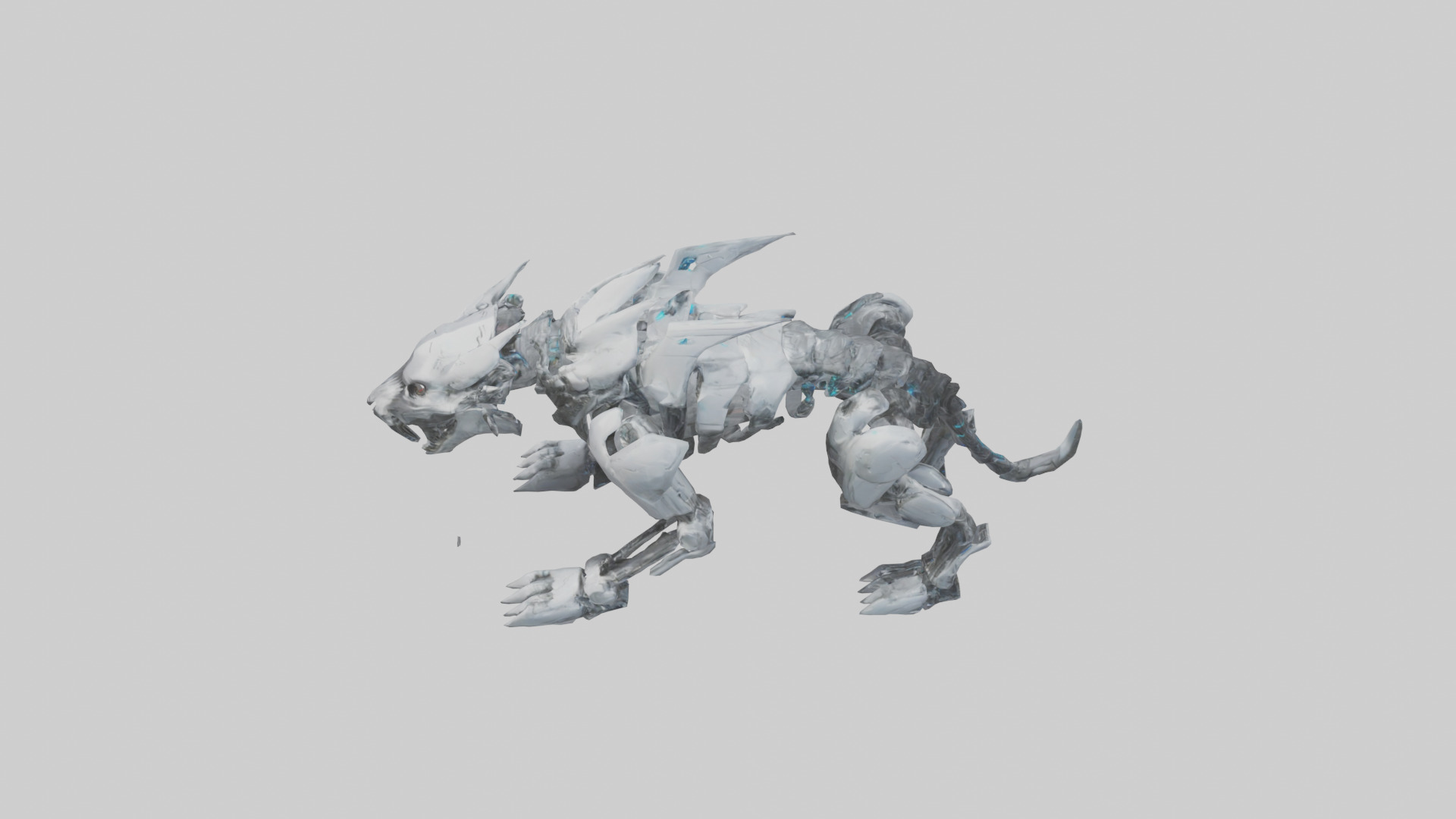 Cybernetic Beast statue model Low-poly 3D model_17
