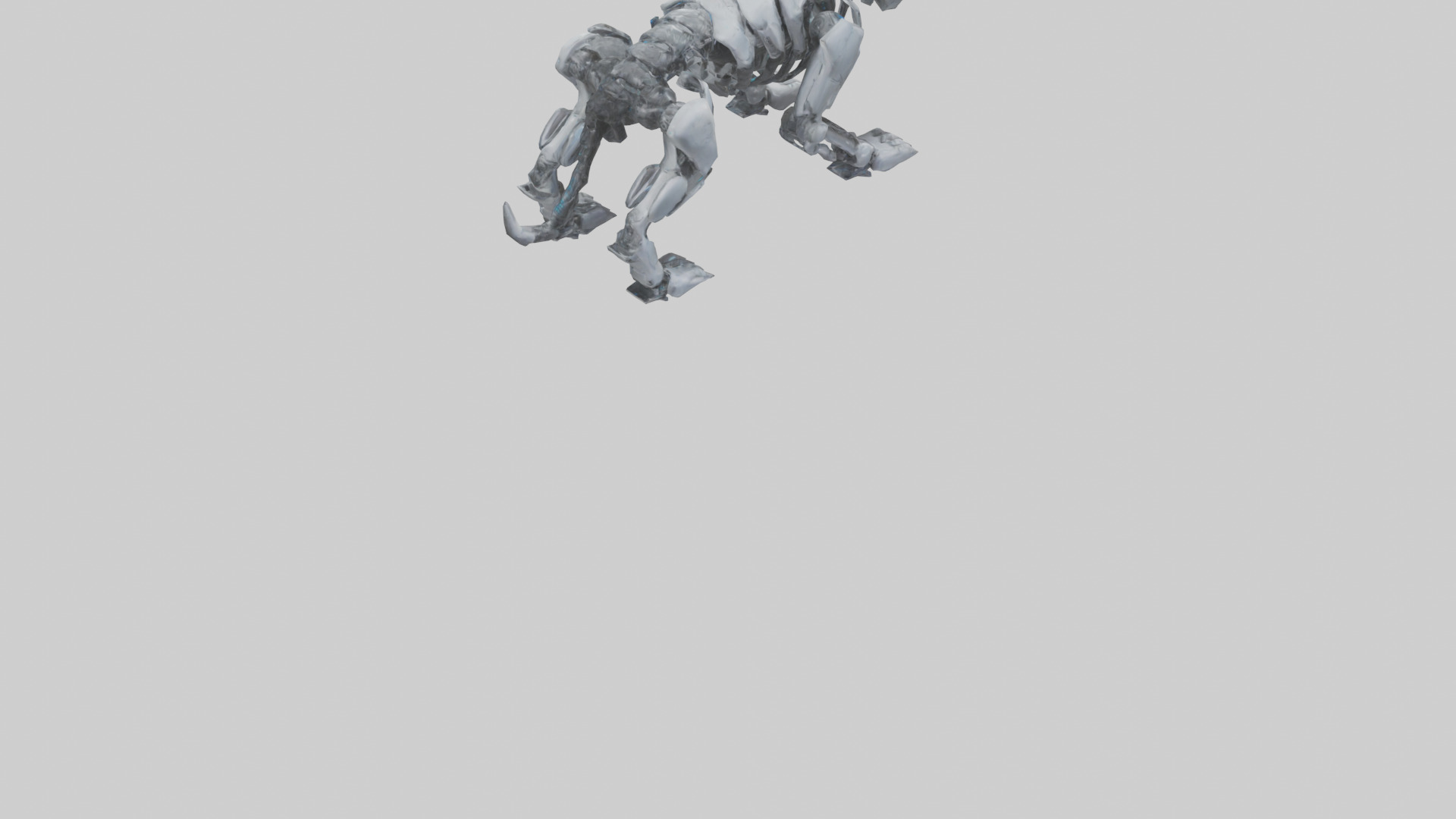 Cybernetic Beast statue model Low-poly 3D model_4