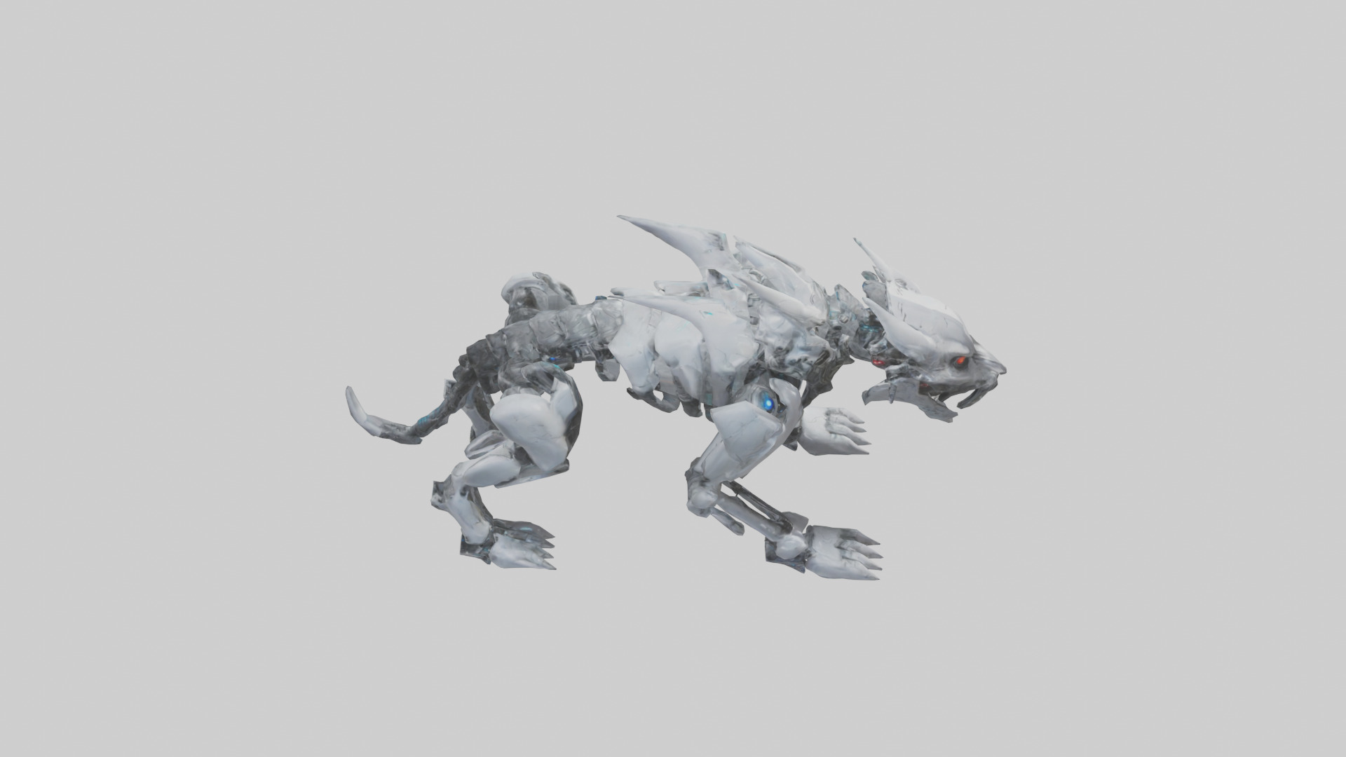 Cybernetic Beast statue model Low-poly 3D model_18