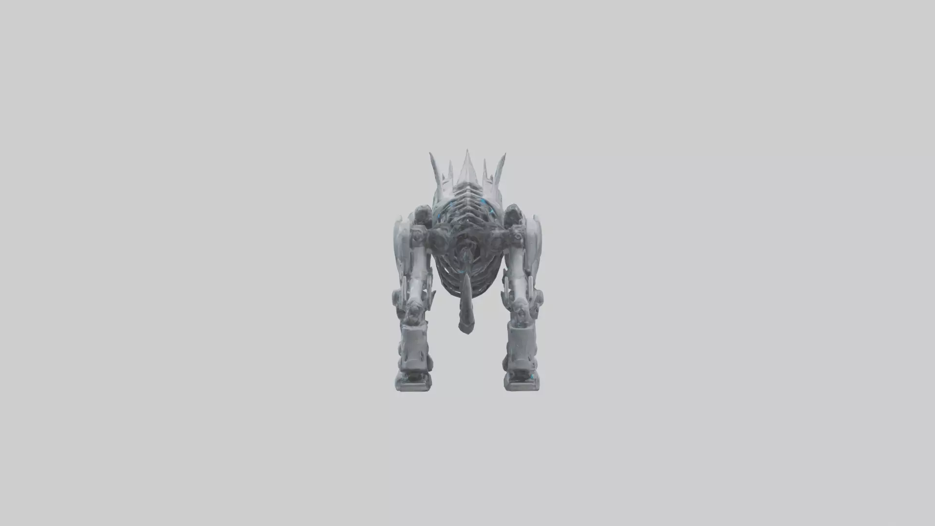 Cybernetic Beast statue model Low-poly 3D model_0