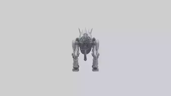Cybernetic Beast statue model Low-poly 3D model