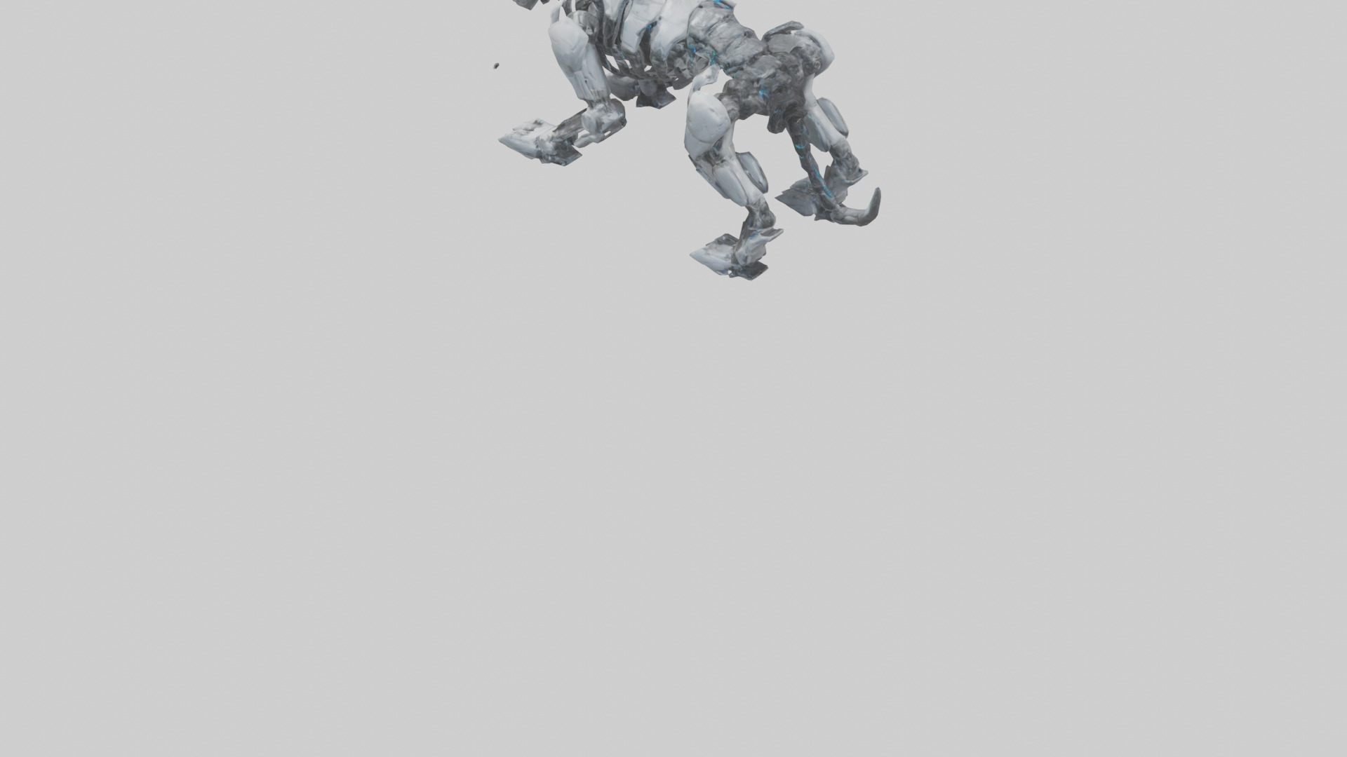 Cybernetic Beast statue model Low-poly 3D model_3