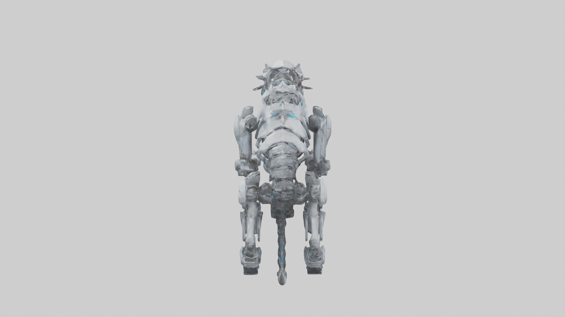 Cybernetic Beast statue model Low-poly 3D model_15