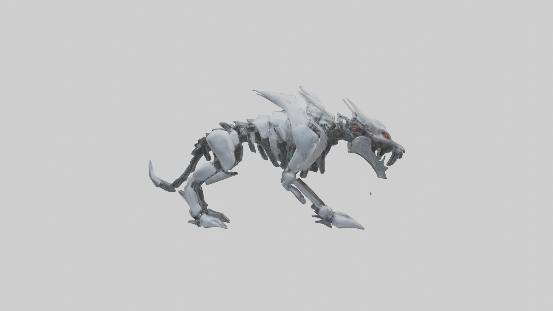 Cybernetic Beast statue model Low-poly 3D model_13