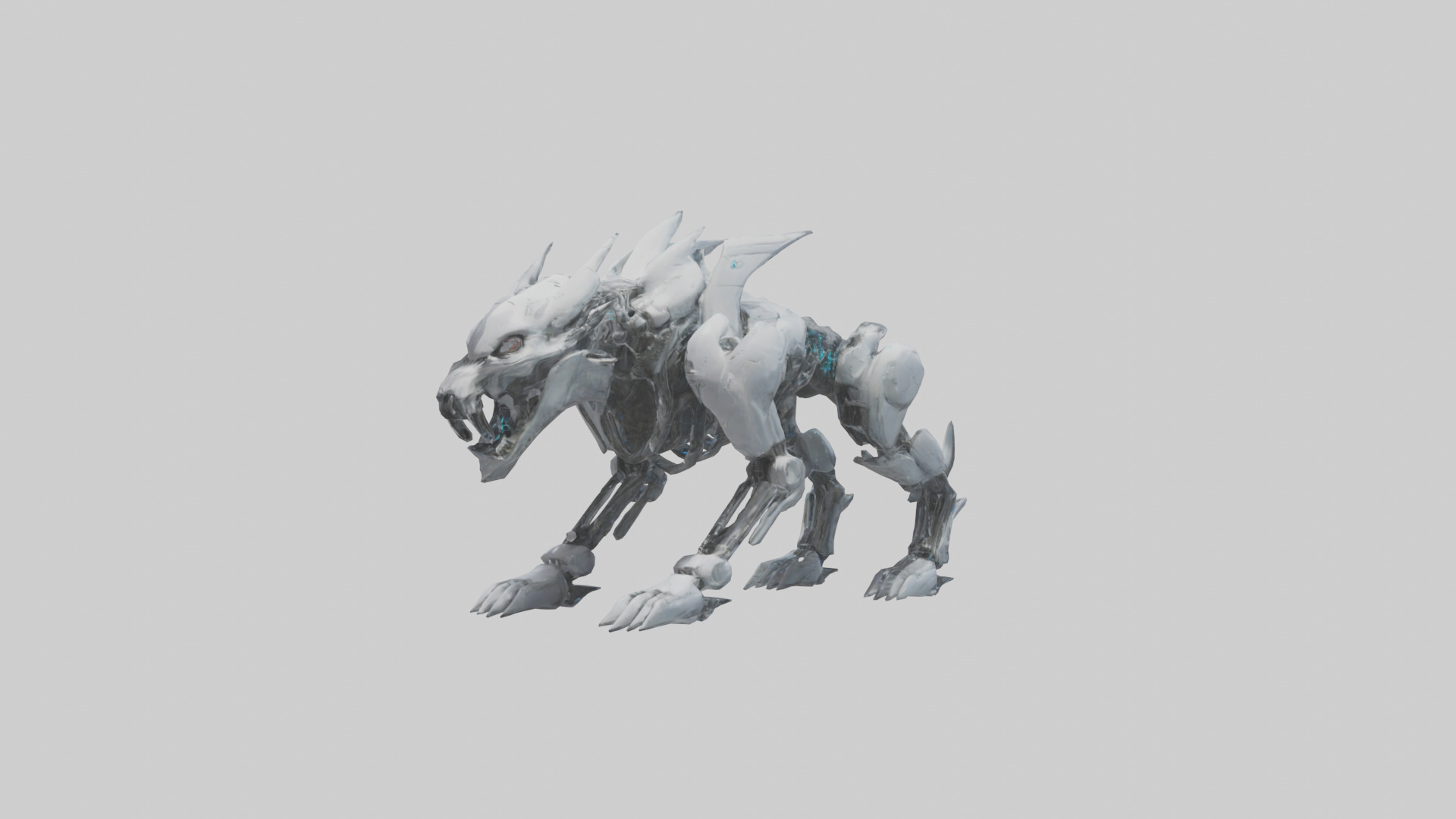 Cybernetic Beast statue model Low-poly 3D model_8