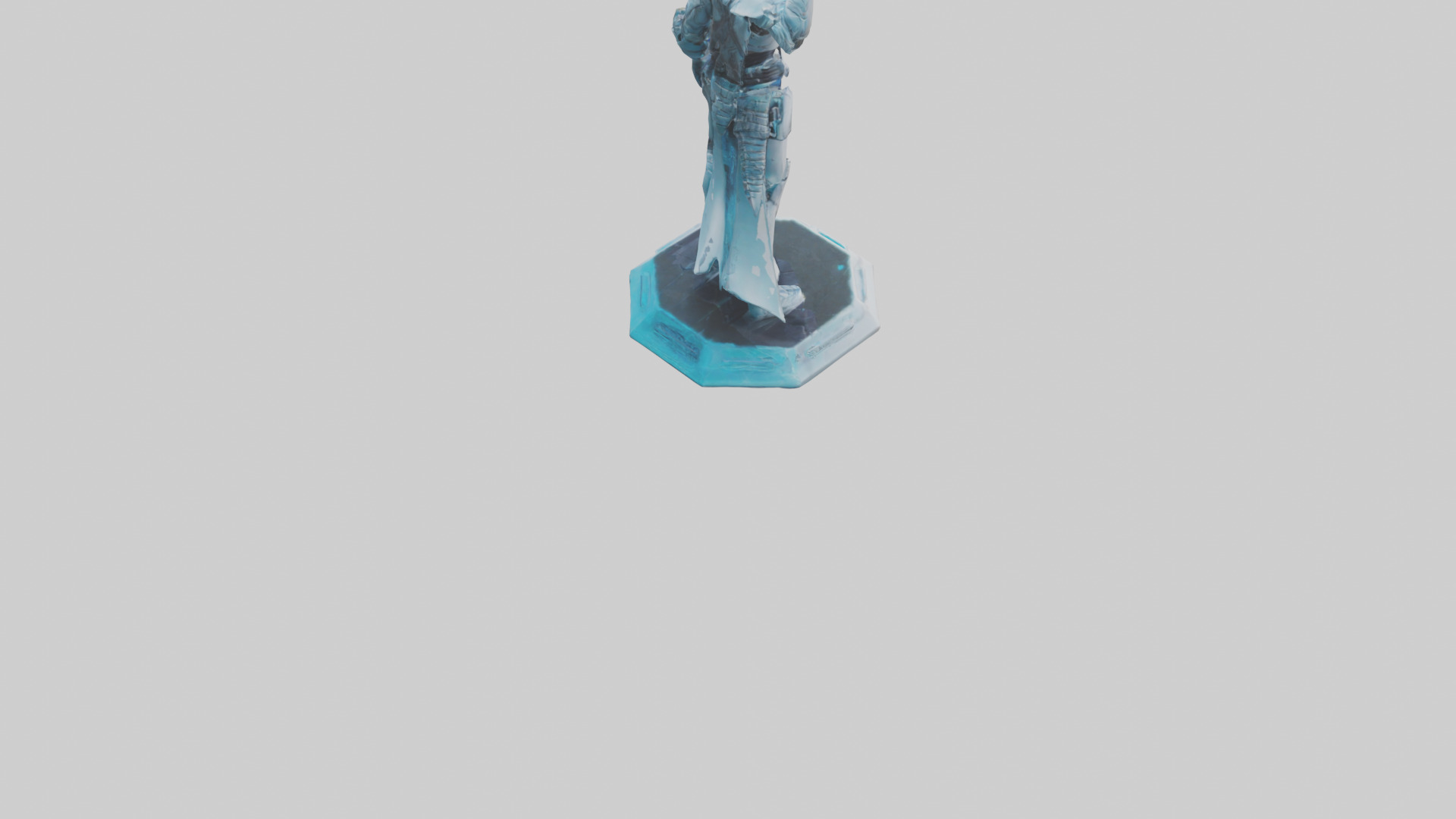 Cyber Swordsman statue model Low-poly 3D model_4