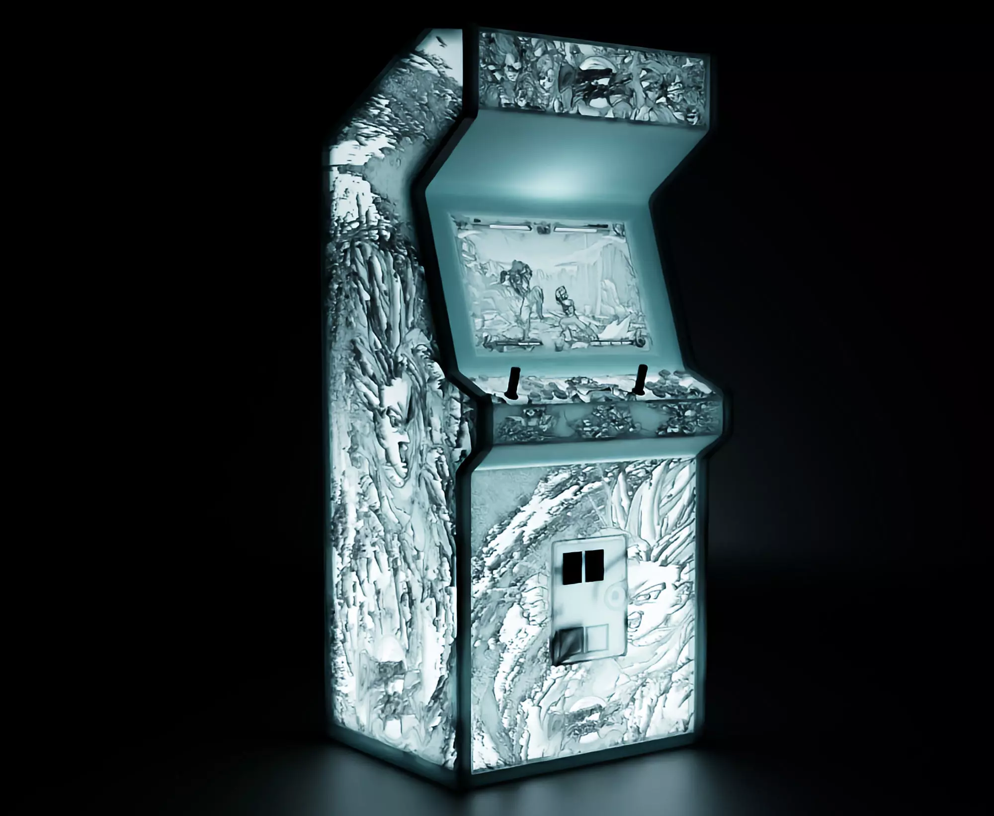 Dragon Ball Fighterz Arcade Cabinet with Lithophane 3D print model_0