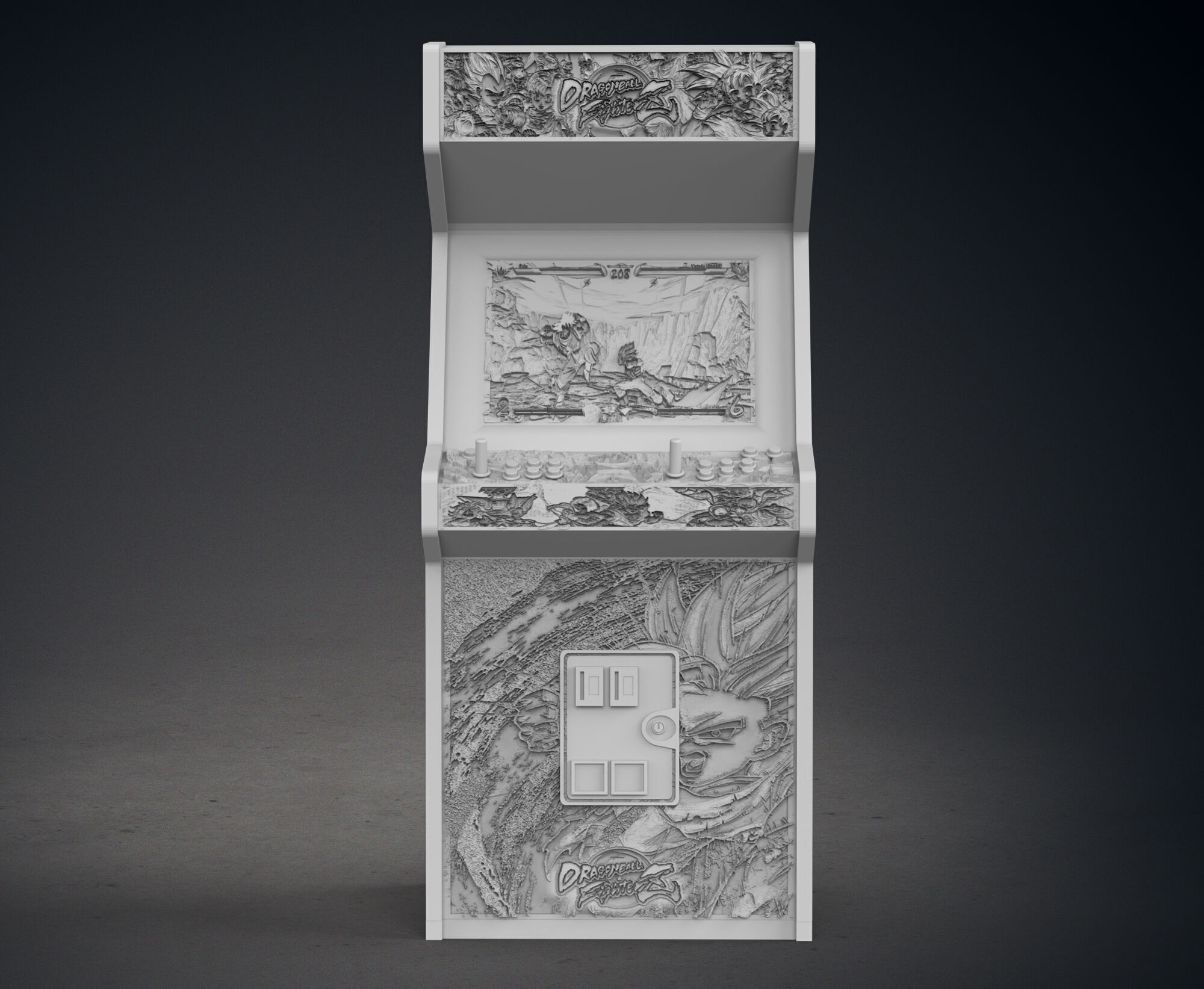 Dragon Ball Fighterz Arcade Cabinet with Lithophane 3D print model_10