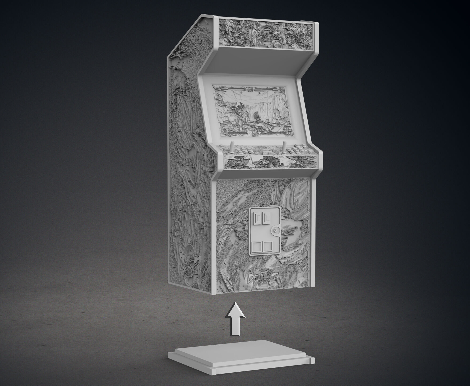 Dragon Ball Fighterz Arcade Cabinet with Lithophane 3D print model_11