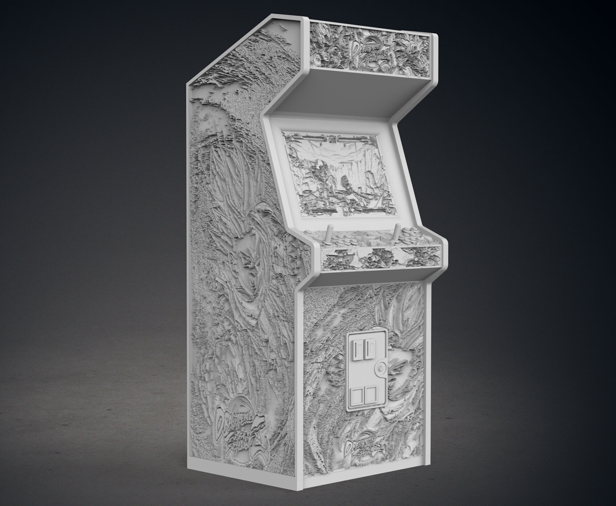 Dragon Ball Fighterz Arcade Cabinet with Lithophane 3D print model_9
