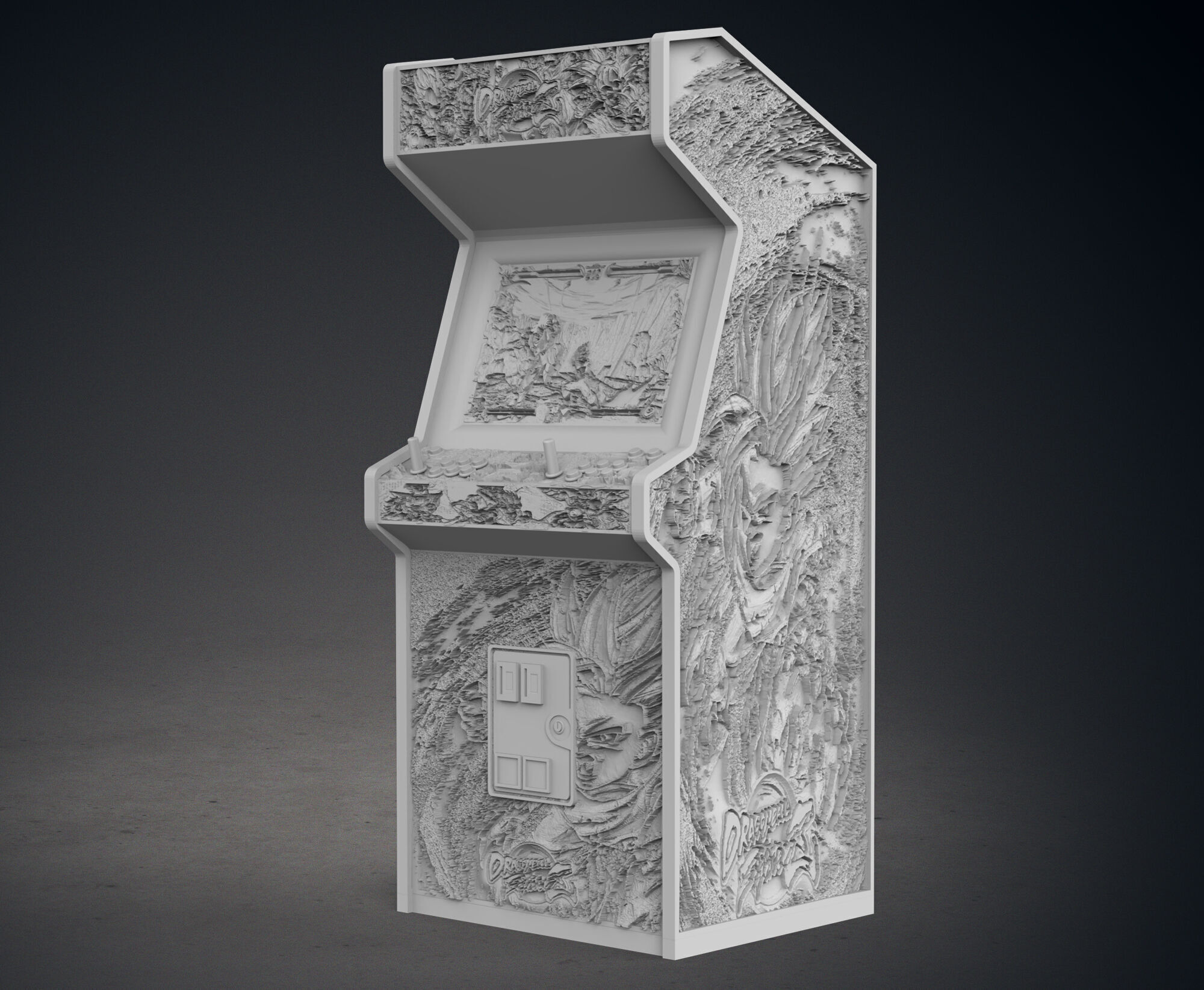 Dragon Ball Fighterz Arcade Cabinet with Lithophane 3D print model_3