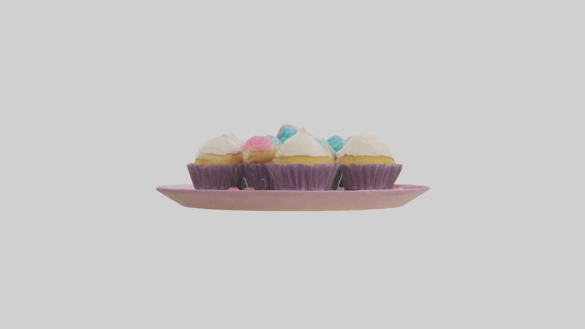 Cupcakes model Low-poly 3D model_0