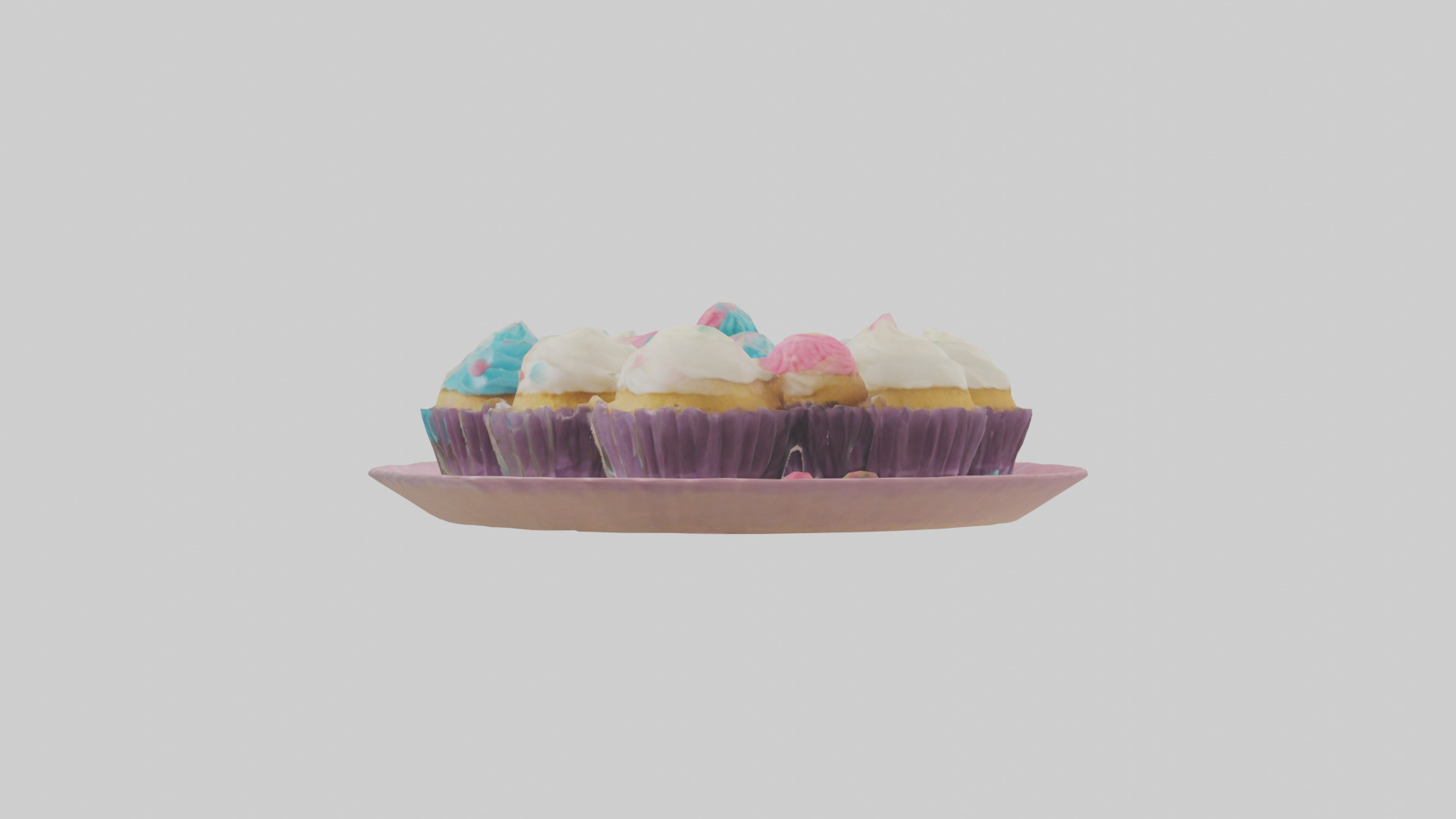 Cupcakes model Low-poly 3D model_1