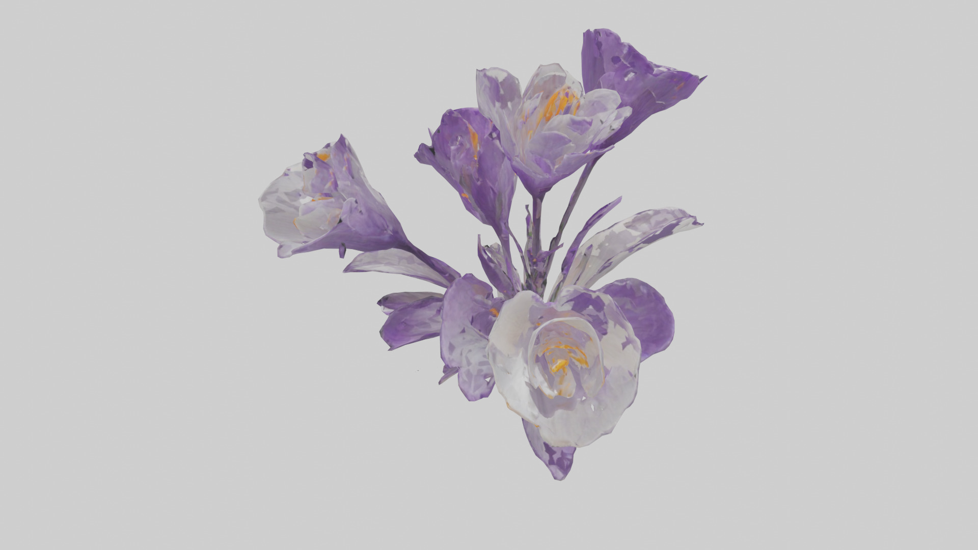 Crocus flower model 2 Low-poly 3D model_21