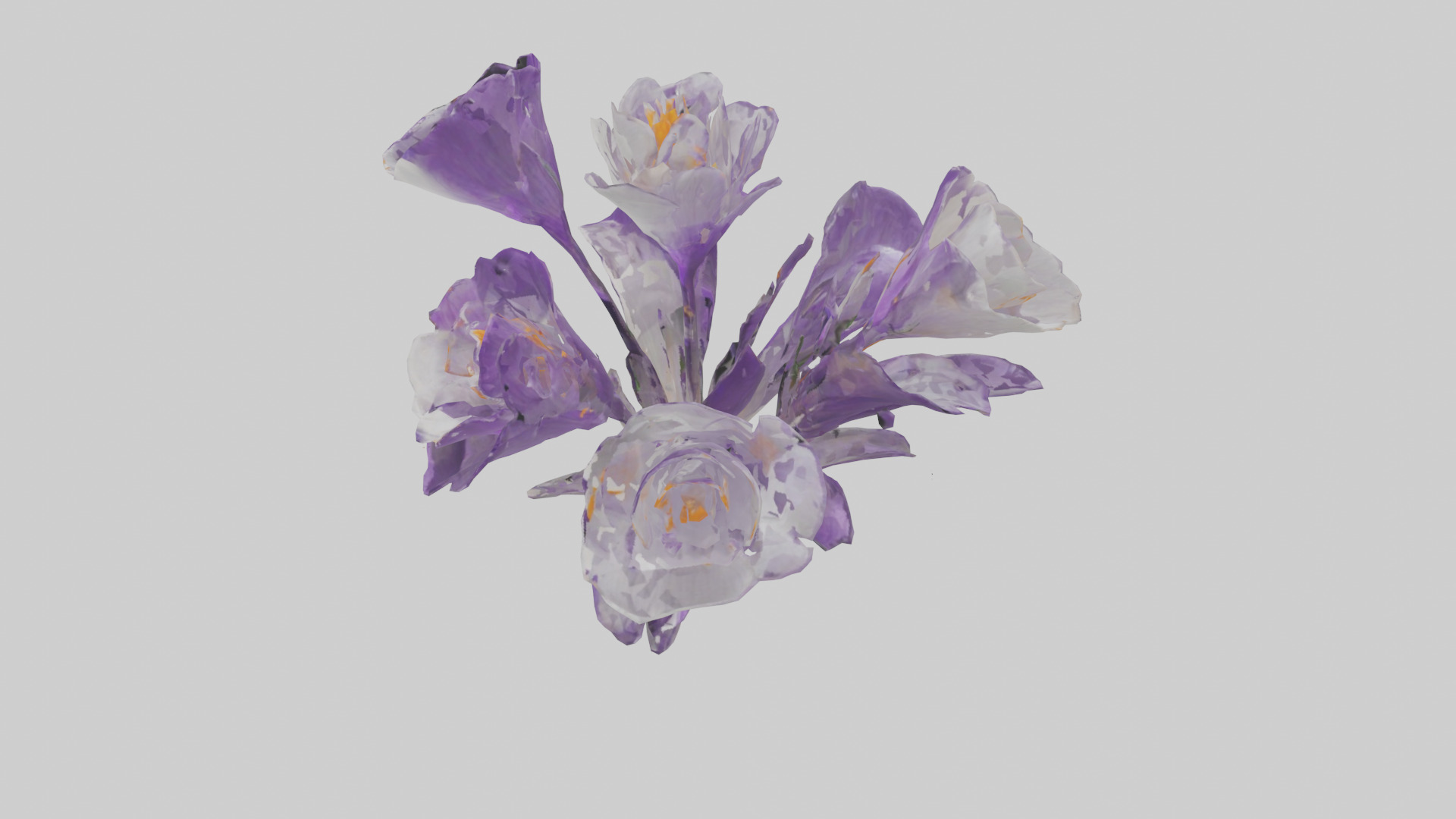 Crocus flower model 2 Low-poly 3D model_23