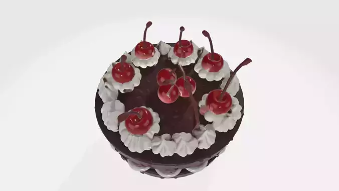 Hyperrealistic Black Forest Cake for 3D Printing STL
