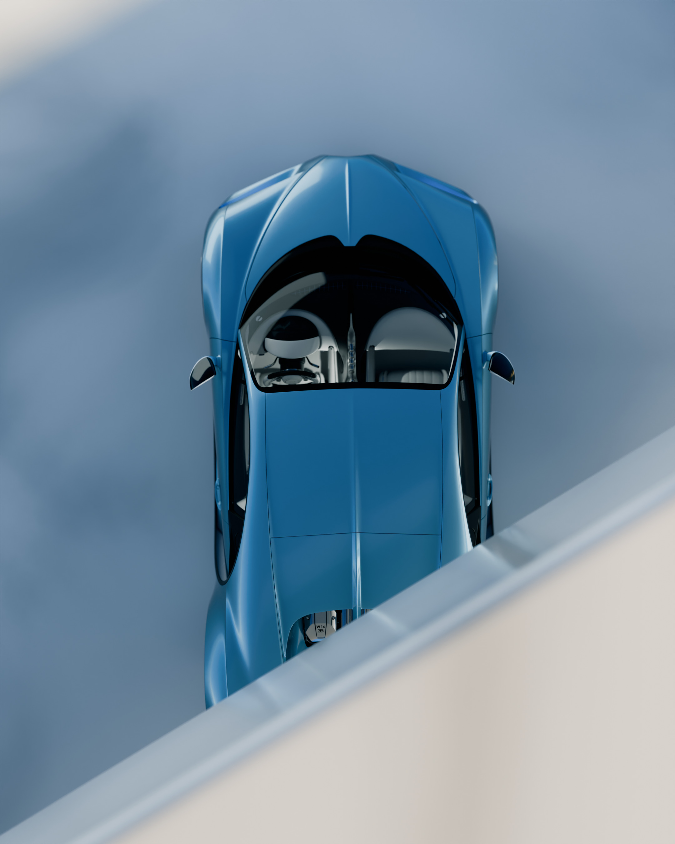 Bugatti Chiron with Scene 3D model_3