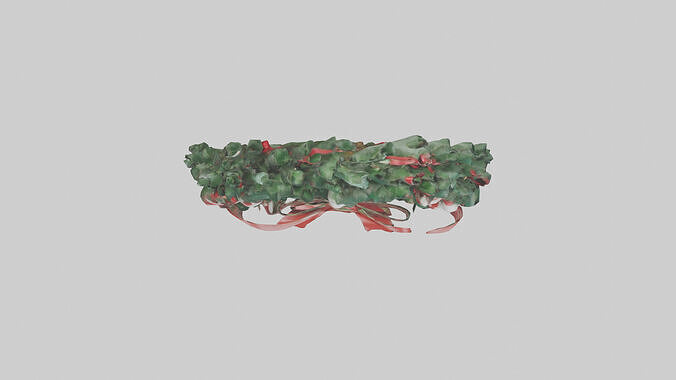 Christmas Wreath model Low-poly 3D model 2