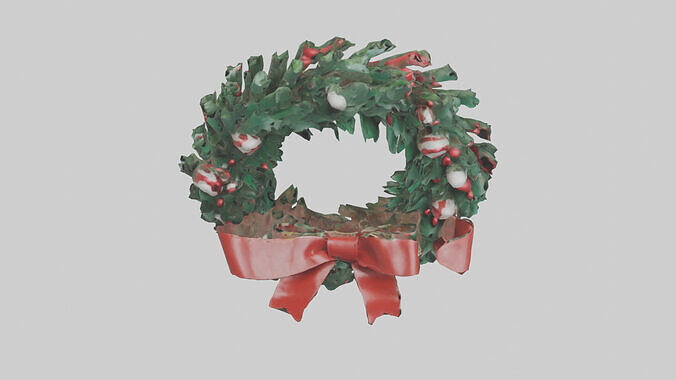 Christmas Wreath model Low-poly 3D model 4