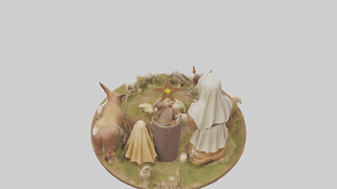 Christmas Nativity Scene model Low-poly 3D model 3