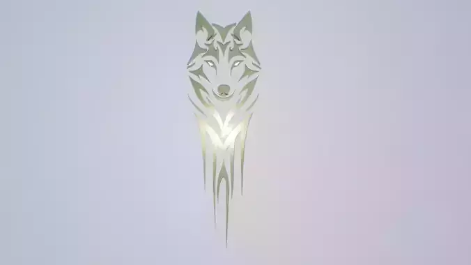Stylized Wolf Head 3D Model