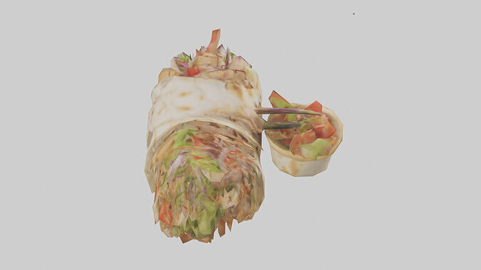 Chicken gyro model Low-poly 3D model 3