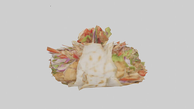 Chicken gyro model Low-poly 3D model 5