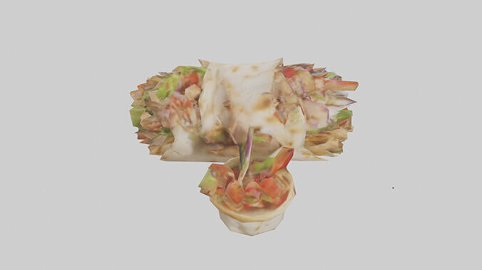 Chicken gyro model Low-poly 3D model 6