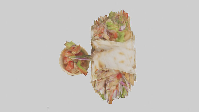 Chicken gyro model Low-poly 3D model 2