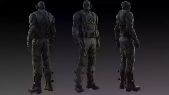 High Quality Spec Ops Soldier 3D Model Realistic Rigged Low-poly 3D model