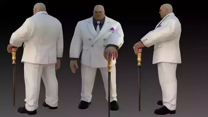 Kingpin Wilson Fisk Marvel 3D Model  High Quality Rigged  Low-poly 3D model