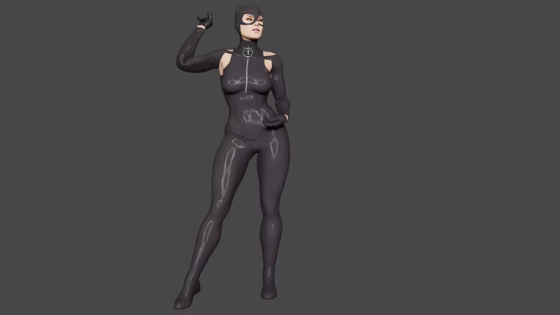 Catwoman Low-poly 3D model_0