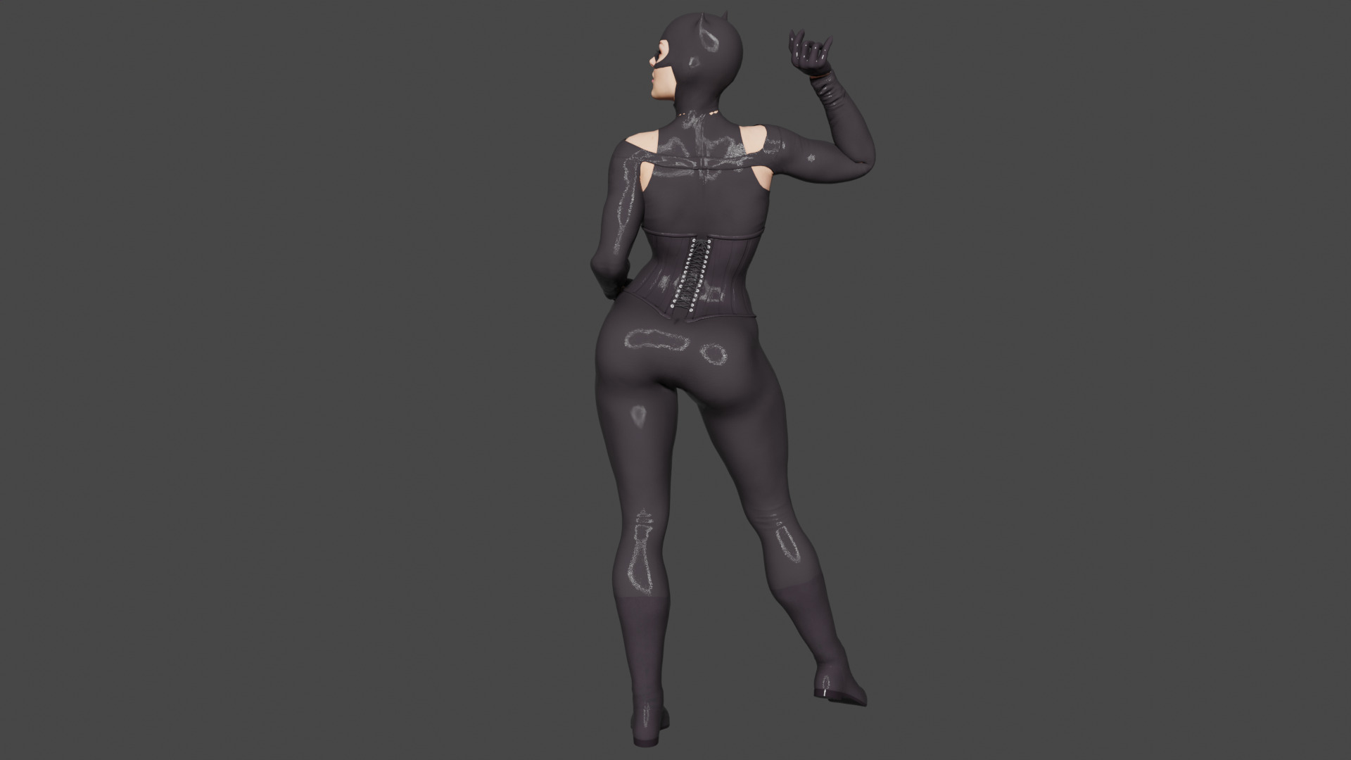 Catwoman Low-poly 3D model_6