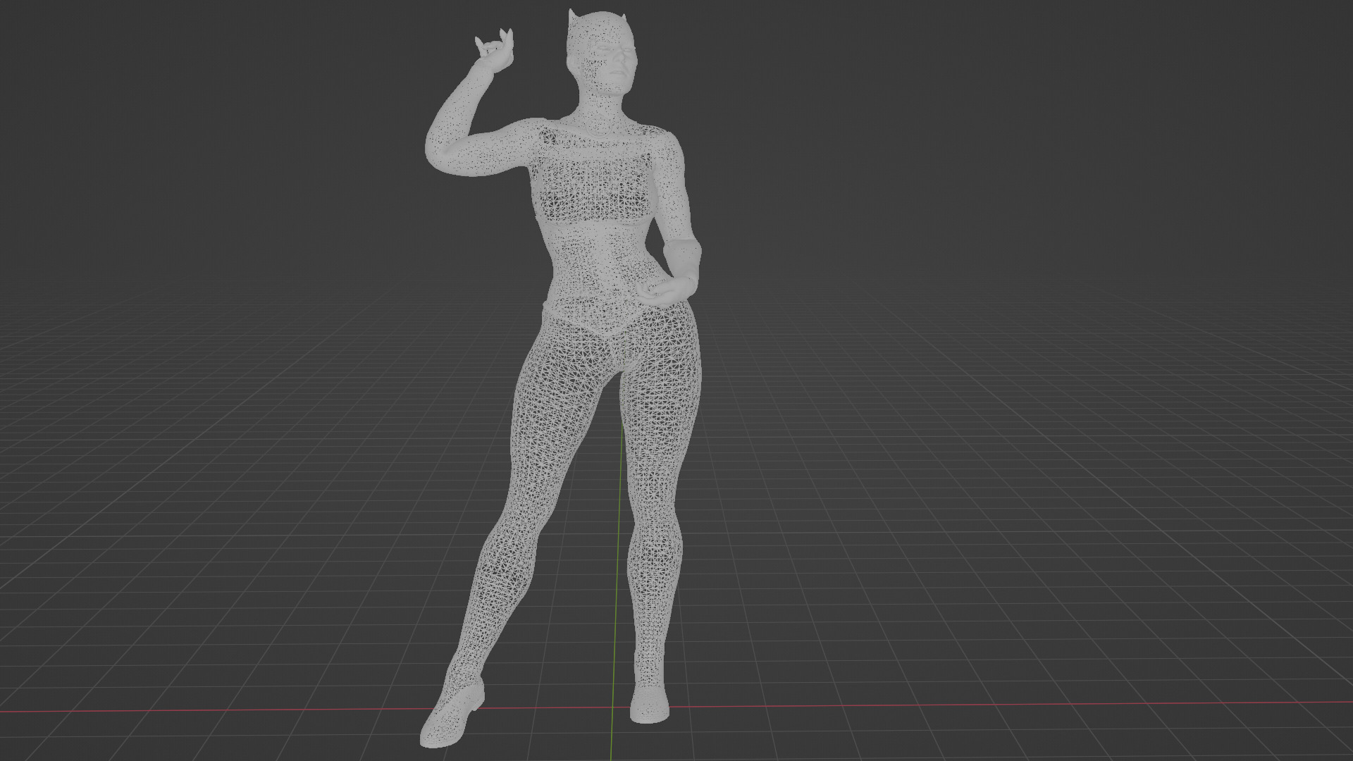 Catwoman Low-poly 3D model_8